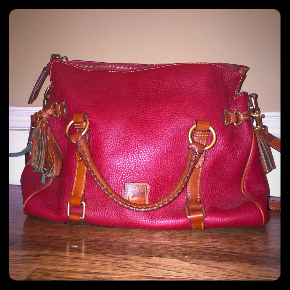 Dooney & Bourke red Pebble Satchel NWOT